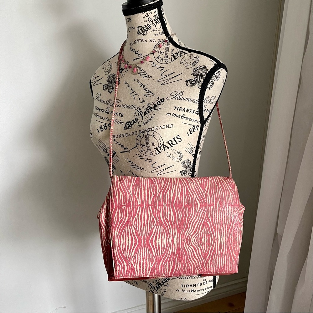 MAUD FRIZON Pink Zebra Print Shoulder Bag